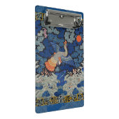 Bird Blue Chinesisch Stickerei Vintag Mini Klemmbrett (Schrägansicht)