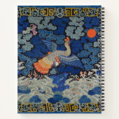 Bird Blue Chinesisch Stickerei Vintag Notizblock (Rückseite)
