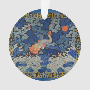 Bird Blue Chinesisch Stickerei Vintag Ornament
