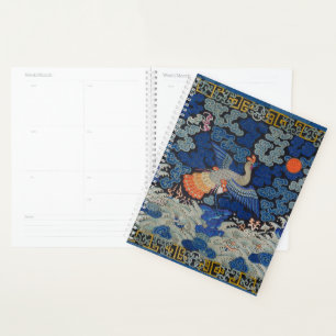 Bird Blue Chinesisch Stickerei Vintag Planer