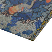 Bird Blue Chinesisch Stickerei Vintag Schneidebrett (Ecke)