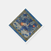 Bird Blue Chinesisch Stickerei Vintag Serviette (Ecke)