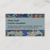 Bird Blue Chinesisch Stickerei Vintag Visitenkarte (Vorderseite)