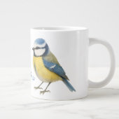 Bird Blue Tit Mug, Watercolour Garden Bird Art Jumbo-Tasse (Rechts)