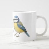 Bird Blue Tit Mug, Watercolour Garden Bird Art Jumbo-Tasse (Rechts)