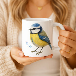 Bird Blue Tit Mug, Watercolour Garden Bird Art Kaffeetasse