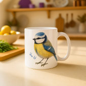 Bird Blue Tit Mug, Watercolour Garden Bird Art Kaffeetasse
