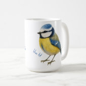 Bird Blue Tit Mug, Watercolour Garden Bird Art Kaffeetasse (VorderseiteRechts)