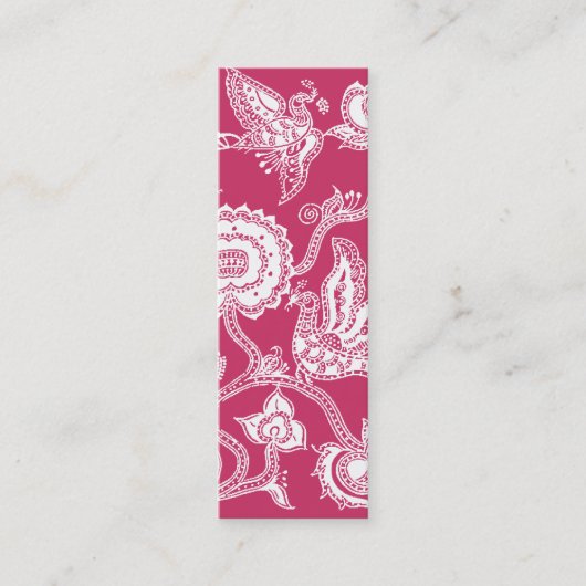 Bird & Blume Batik Muster Motif Mini Visitenkarte (Vorderseite)
