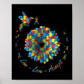 Bird Blume Ribbon Puzzle Live Liebe Akzeptieren Au Poster (Vorne)