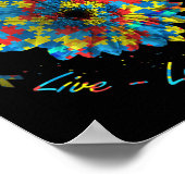 Bird Blume Ribbon Puzzle Live Liebe Akzeptieren Au Poster (Ecke)