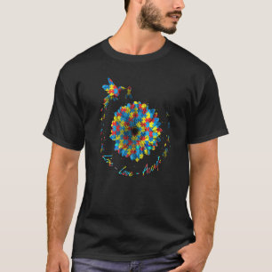 Bird Blume Ribbon Puzzle Live Liebe Akzeptieren Au T-Shirt