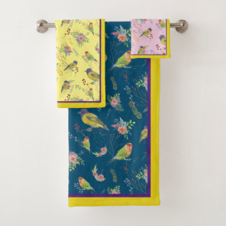 Bird Botanical Badhandtuch Set