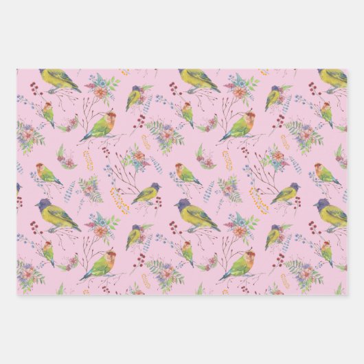 Bird Botanical  Geschenkpapier Set (Vorderseite)