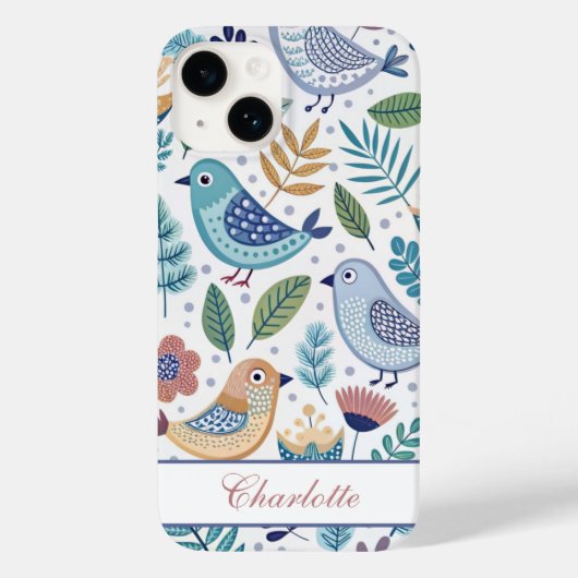 Bird Botanical Perzonalized Case-Mate iPhone Hülle (Rückseite)