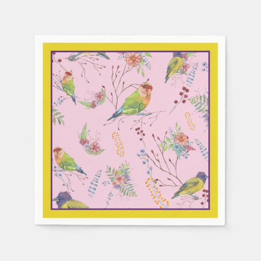 Bird Botanical Serviette (Vorderseite)