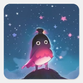 Bird Boy Quadratischer Aufkleber