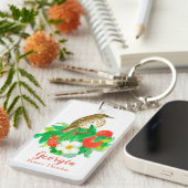 Bird Brown Thrasher Georgia Paches Schlüsselanhänger (Vorderseite rechts)