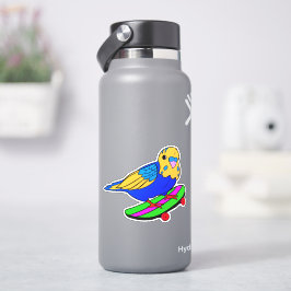 Bird Budgie Skateboard 4" Kiss Cut Vinyl Sticker