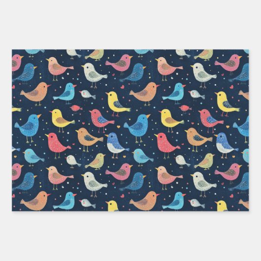 Bird, Butterfly & Dragonfly Muster Sweet Gift Set Geschenkpapier Set (Vorderseite)