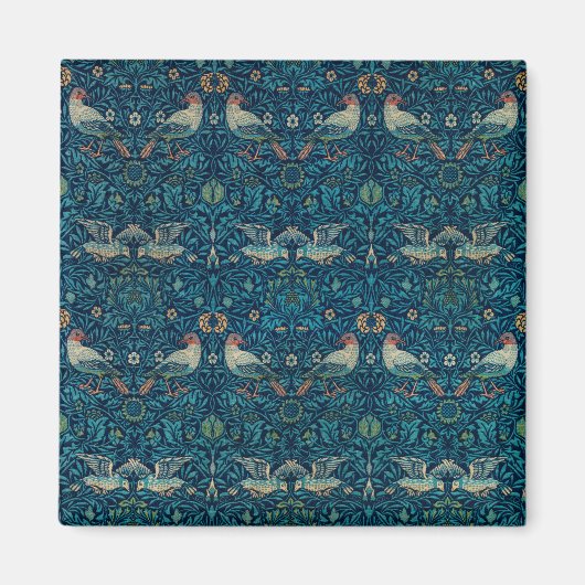 Bird by William Morris, Vintag Garden Textile Art Magnet (Vorne)