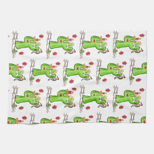 Bird Cactus Kitchen Handtuch (Horizontal)