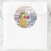 Bird Cafeteria Funny Runder Aufkleber (Tasche)