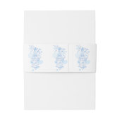Bird cage Blue Art Hochzeit Bauchband Einladungsbanderole (Rückseitenbeispiel)