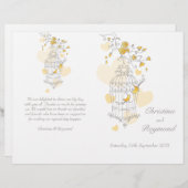 Bird cage gelb grau großes Hochzeitsprogramm (Vorne/Hinten)