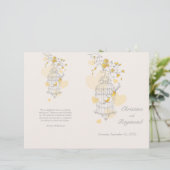 Bird cage gelb grau großes Hochzeitsprogramm (Stehend Vorderseite)