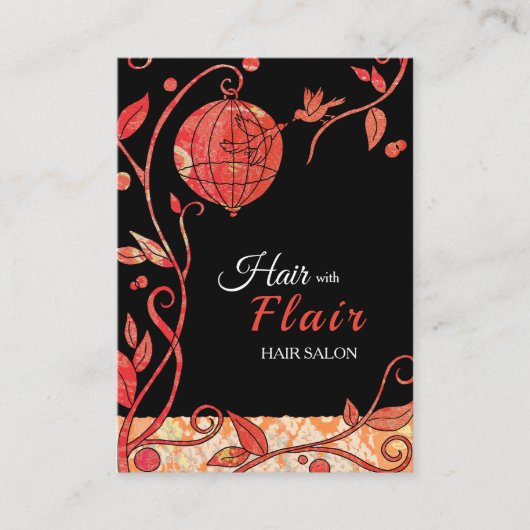 Bird Cage Love Birds Haare Salon Visitenkarte (Vorderseite)