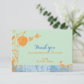 Bird Cage Love Birds Mint Green Wedding Danke (Stehend Vorderseite)