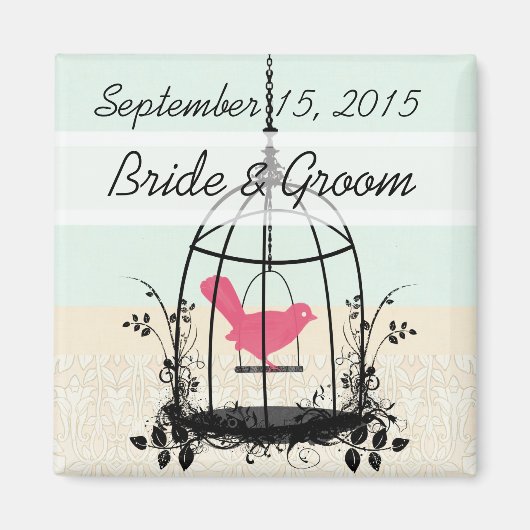 Bird Cage Wedding Stickers oder Anpassen Magnet (Vorne)