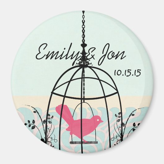 Bird Cage Wedding Stickers oder Anpassen Magnet (Vorne)