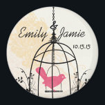Bird Cage Wedding Stickers oder Anpassen Magnet<br><div class="desc">Ihr Foto - Verlobung Foto - Paare Foto - Foto Save the Date - Vintage Vogelkäfig Geschenke - Einladungen Hochzeiten - Favoriten - Speichern Sie die Termine Funky Whimsical Neu 2011 Farben</div>