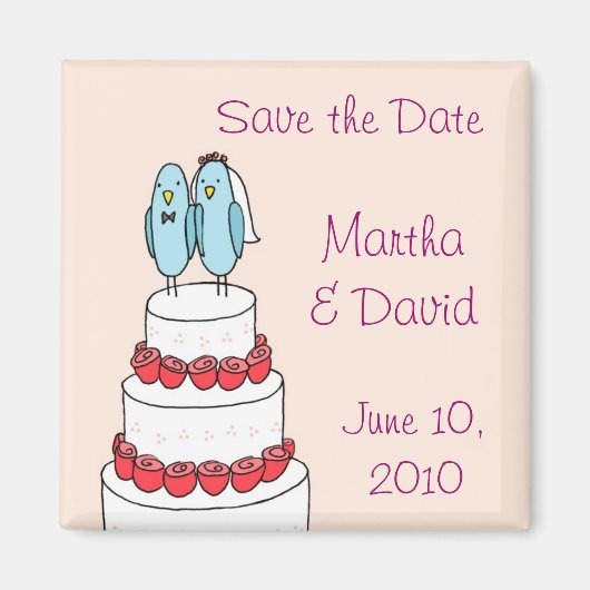 Bird Cake Pink Magnet (Vorne)