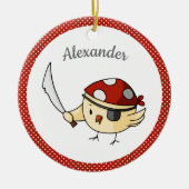 Bird Captain Pirate Themed Personalisiert Keramik Ornament (Vorne)