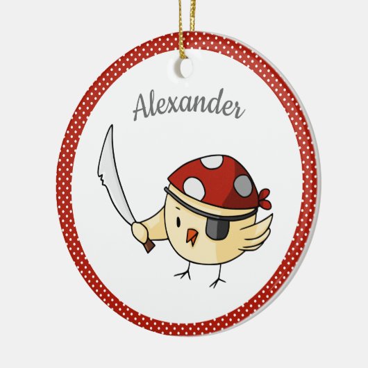 Bird Captain Pirate Themed Personalisiert Keramik Ornament (Links)