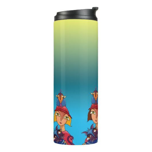 Bird Cat Lady Thermosbecher (Nach links gedreht)