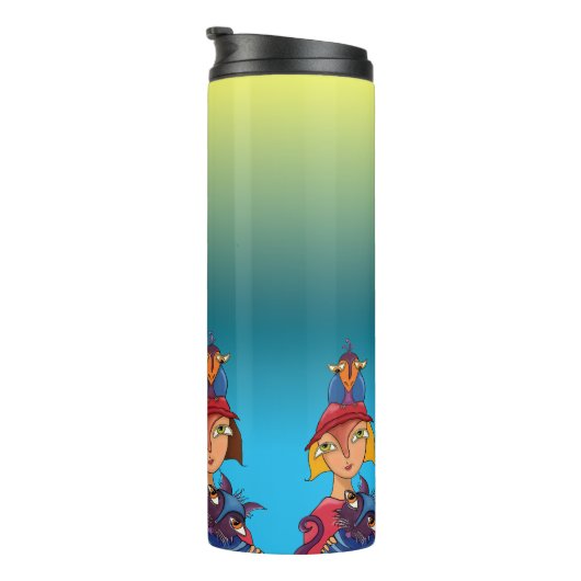 Bird Cat Lady Thermosbecher (Nach rechts gedreht)