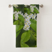 Bird Cherry Tree blüht Blume grün Badhandtuch Set (Insitu)