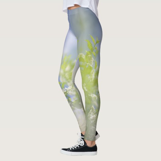 Bird Cherry Tree blüht Blume Sky Leggings (Links)