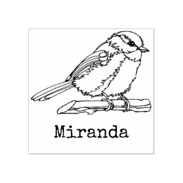 Bird Chickadee Songbird Mit Monogramm Name Gummistempel