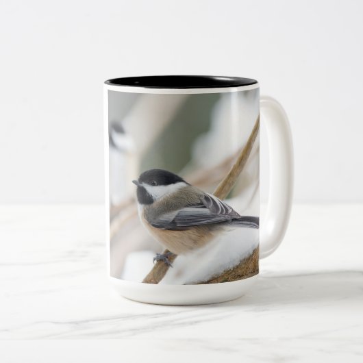 Bird, Chickadee, Thoreau Zitat, Zweifarbige Tasse (VorderseiteRechts)