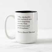 Bird, Chickadee, Thoreau Zitat, Zweifarbige Tasse (Links)