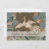 Bird Chinese Antique Decor Einladung (Vorderseite)