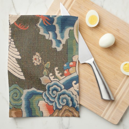 Bird Chinese Antique Decor Geschirrtuch (Viertel Falte)