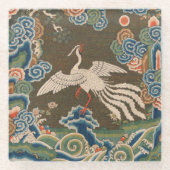 Bird Chinese Antique Decor Glasuntersetzer (Vorderseite)