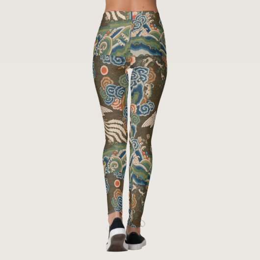 Bird Chinese Antique Decor Leggings (Rückseite)