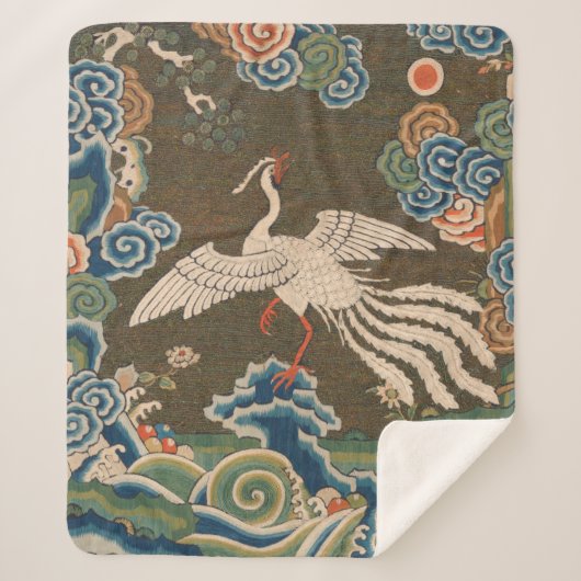Bird Chinese Antique Decor Sherpadecke (Vorderseite)